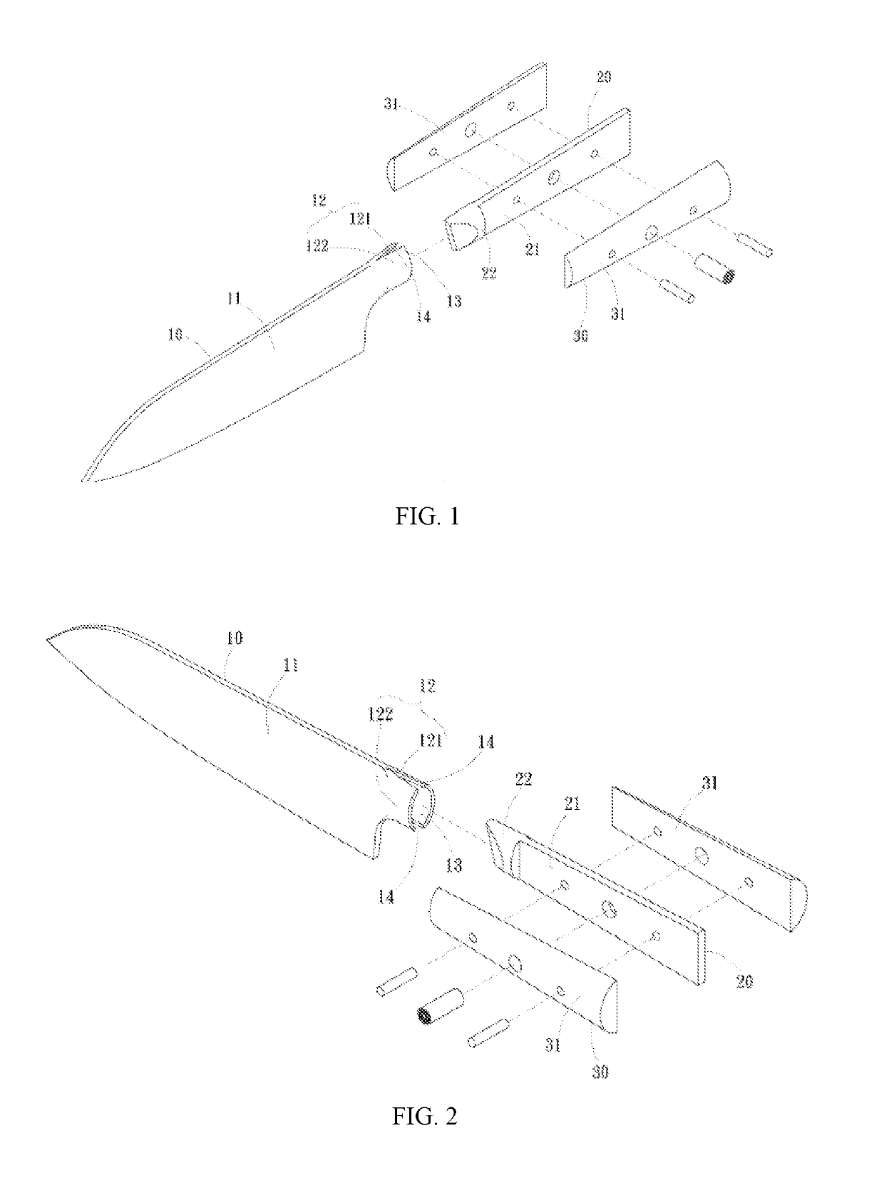 Pattern knife assembly