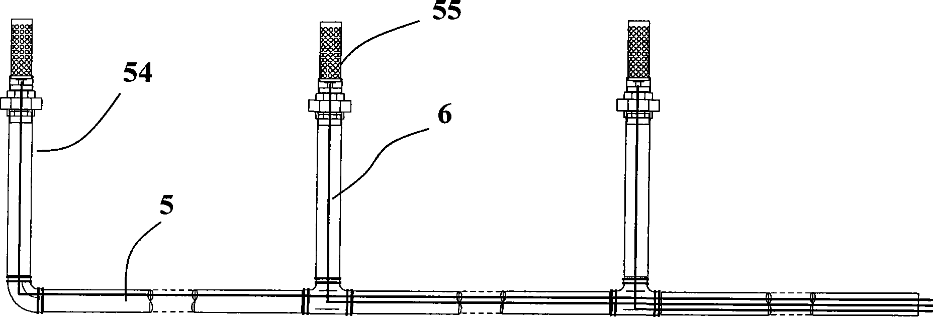 Gas testing method and device for worked-out section of stope of coal mines