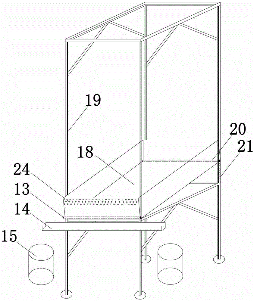 A test device for testing the erosion of tailings paste stockpiles by rainwater