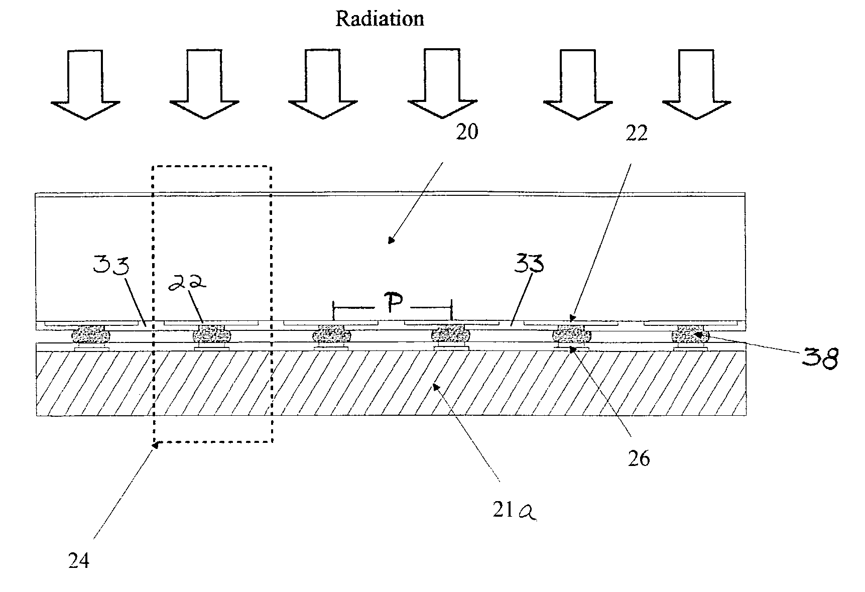 Conductive adhesive bonded semiconductor substrates for radiation imaging devices