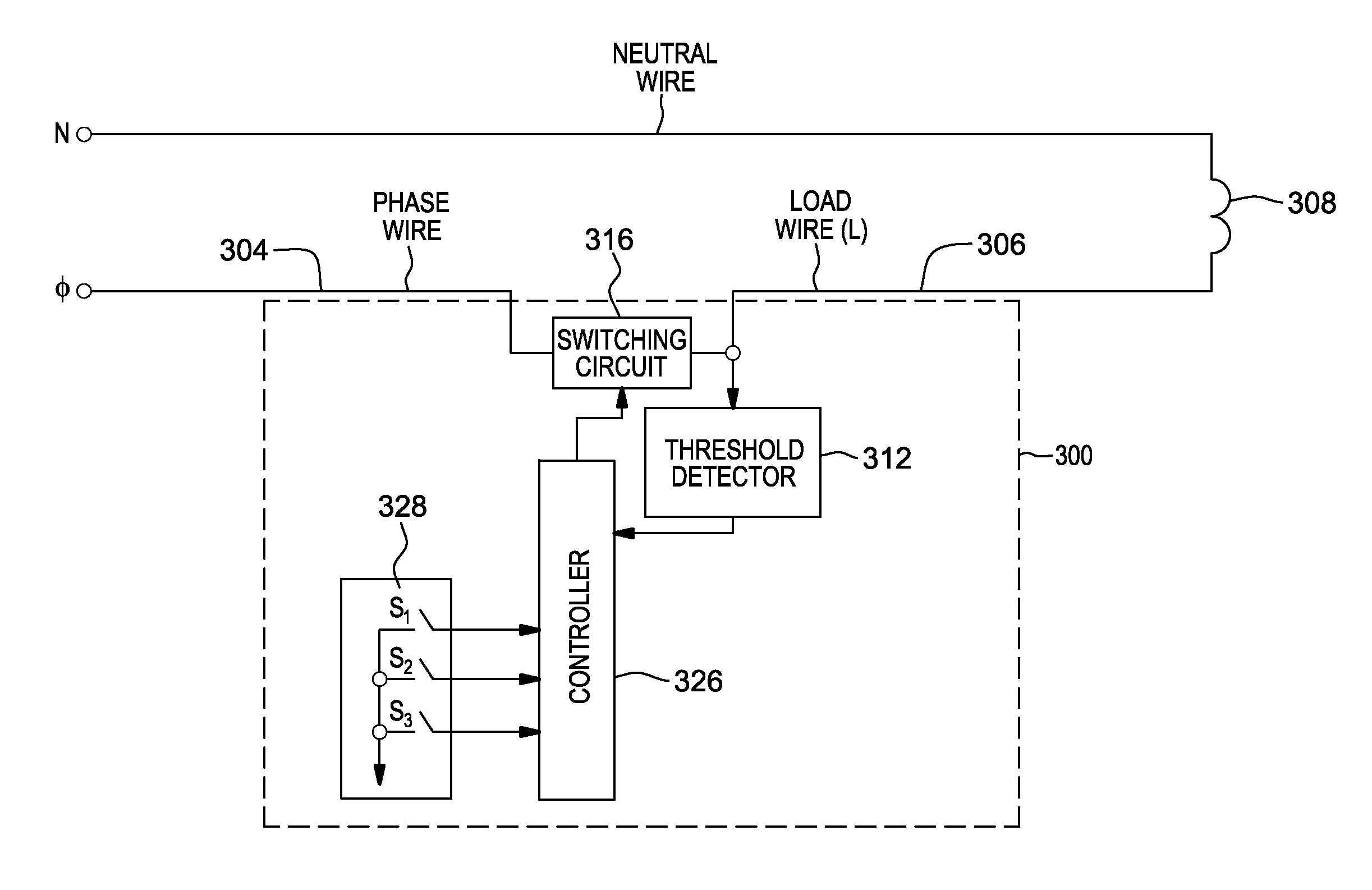 Threshold-based zero-crossing detection in an electrical dimmer