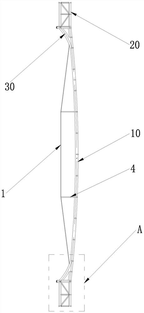 Beam string and cantilever truss combined roof truss and construction method