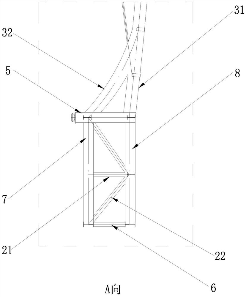 Beam string and cantilever truss combined roof truss and construction method