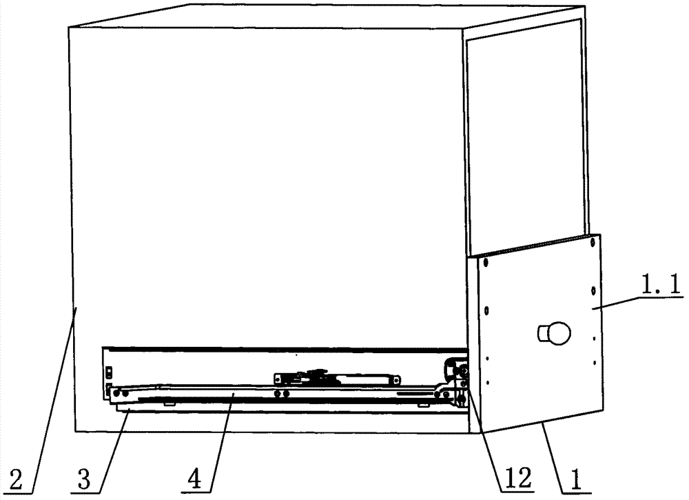 Drawer-sliding rail backstepping control device