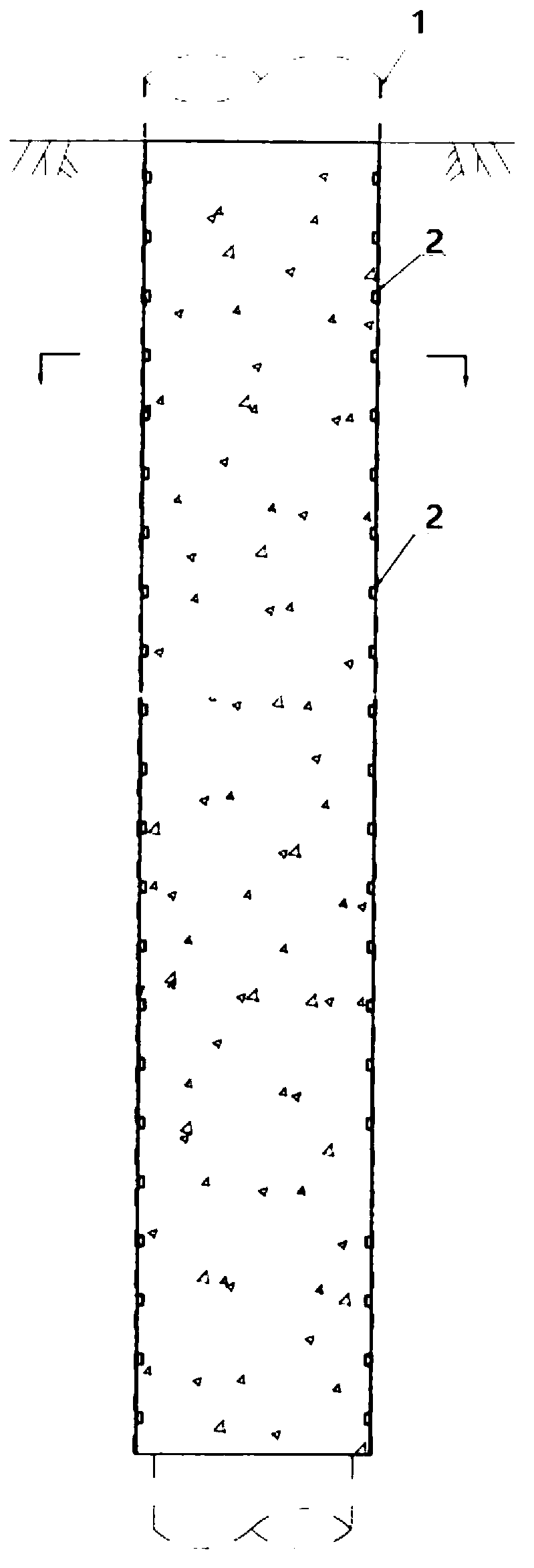Anti-skid column body of aquatic temporary pier and construction method thereof