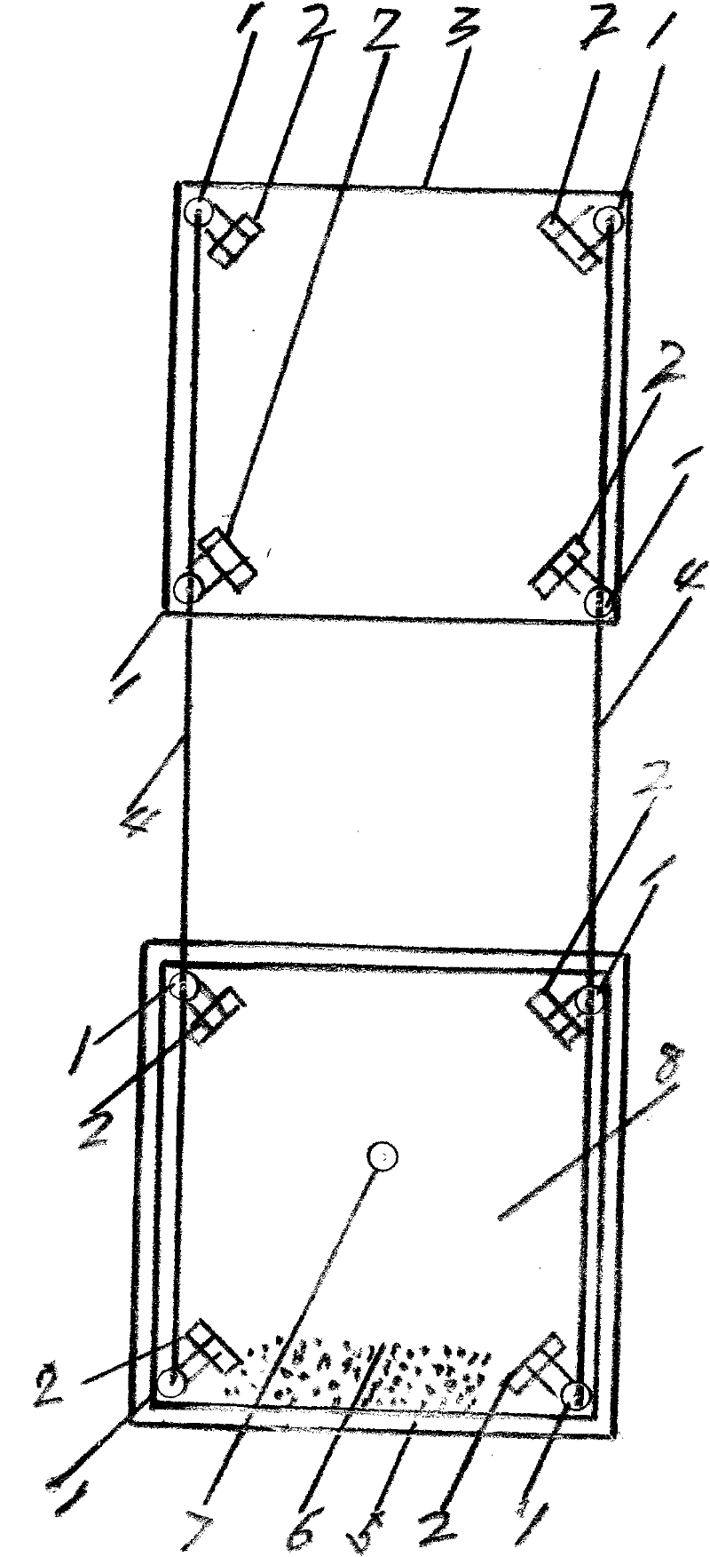 Vine upward extending type four-corner cultivation device for cauliflower