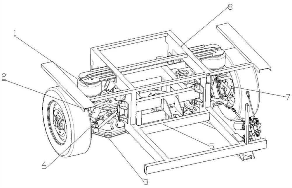 Air suspension device of sightseeing vehicle