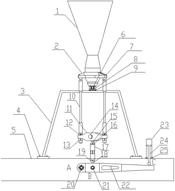 A thrust simulation test device for a large thrust double pendulum engine