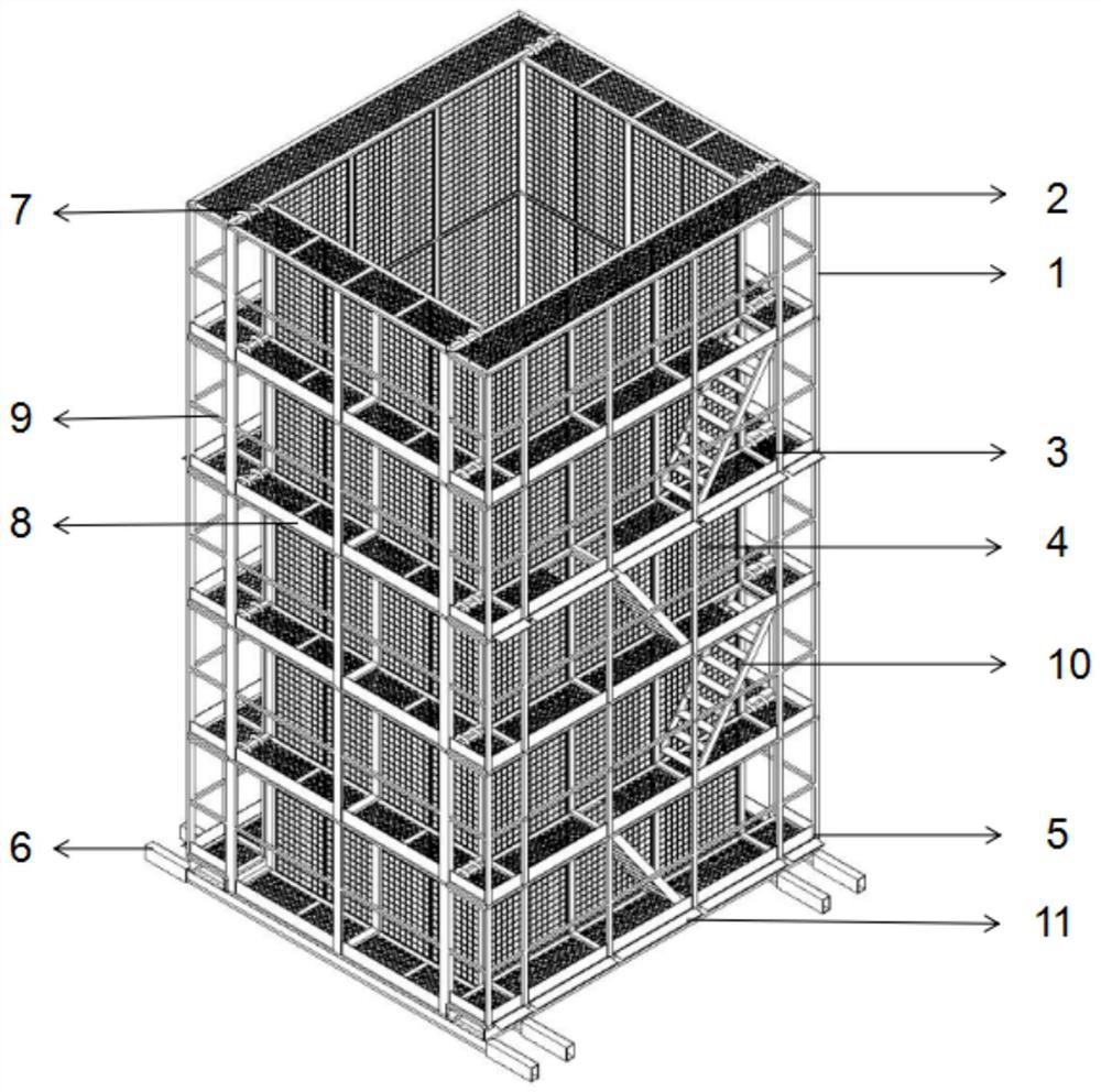 Shaping operation platform used for periphery of interior climbing type movable-arm tower crane and mounting method thereof