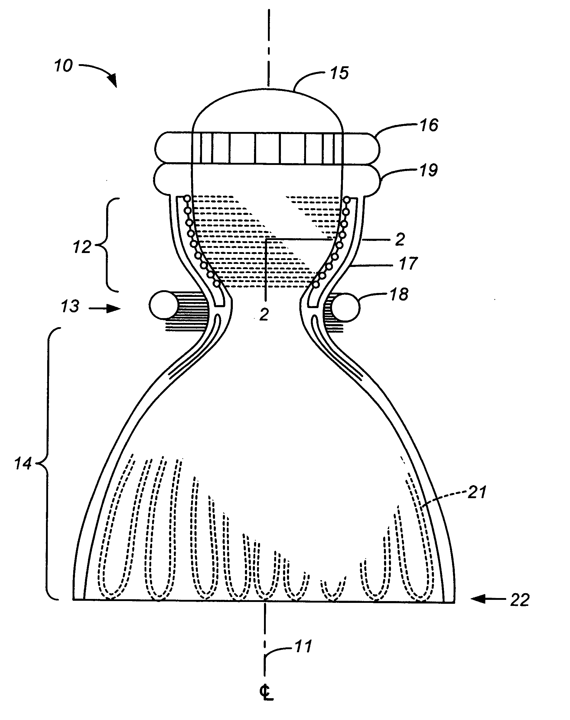 Rocket engine chamber with layered internal wall channels