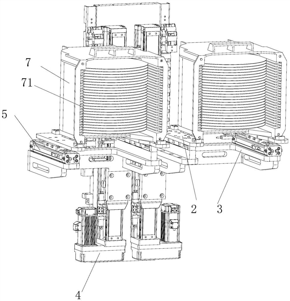 Wafer box in-out conveying device for vertical oxidation furnace ...