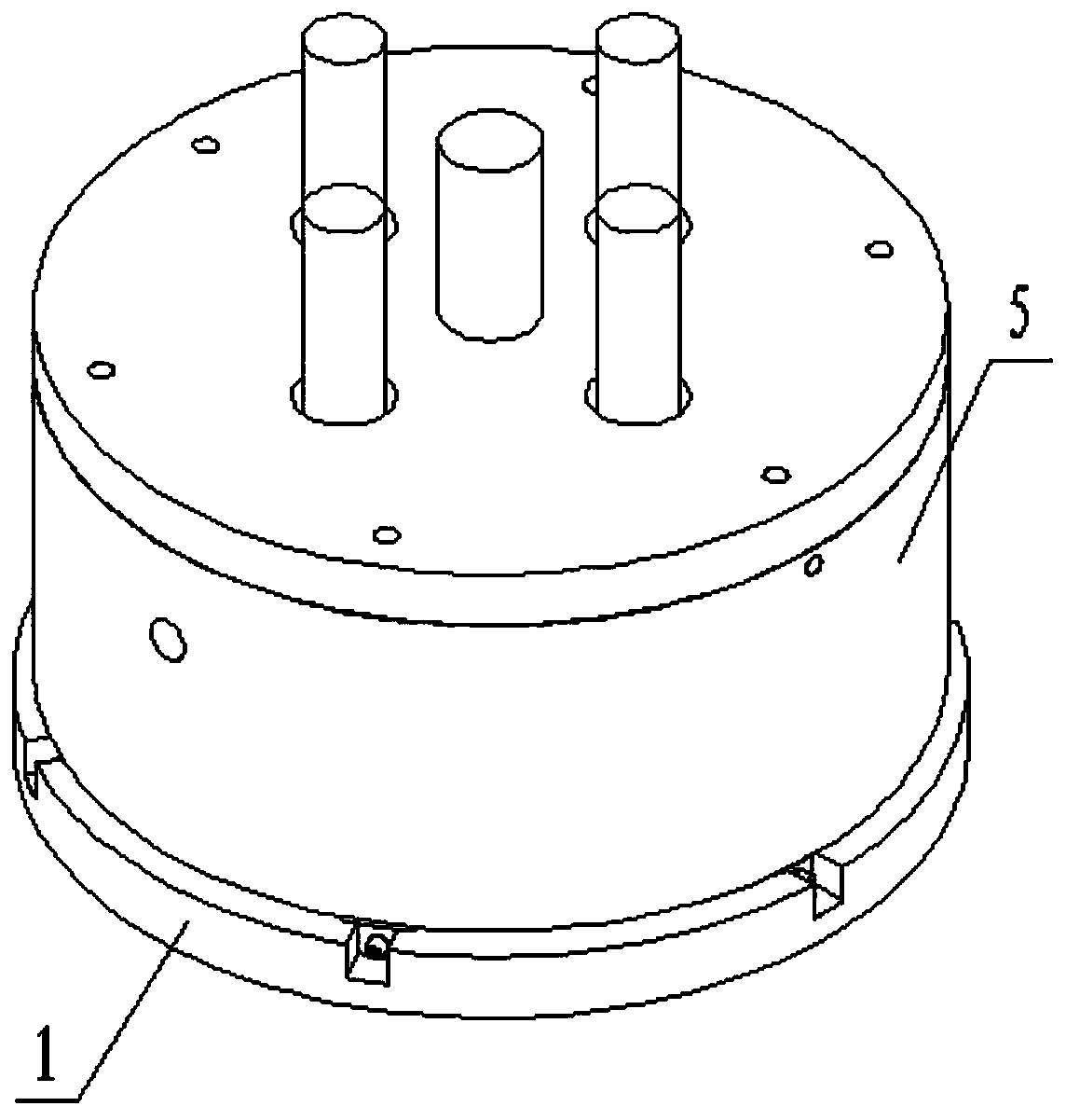 A carburized thin-walled ring gear combined pressure quenching tooling