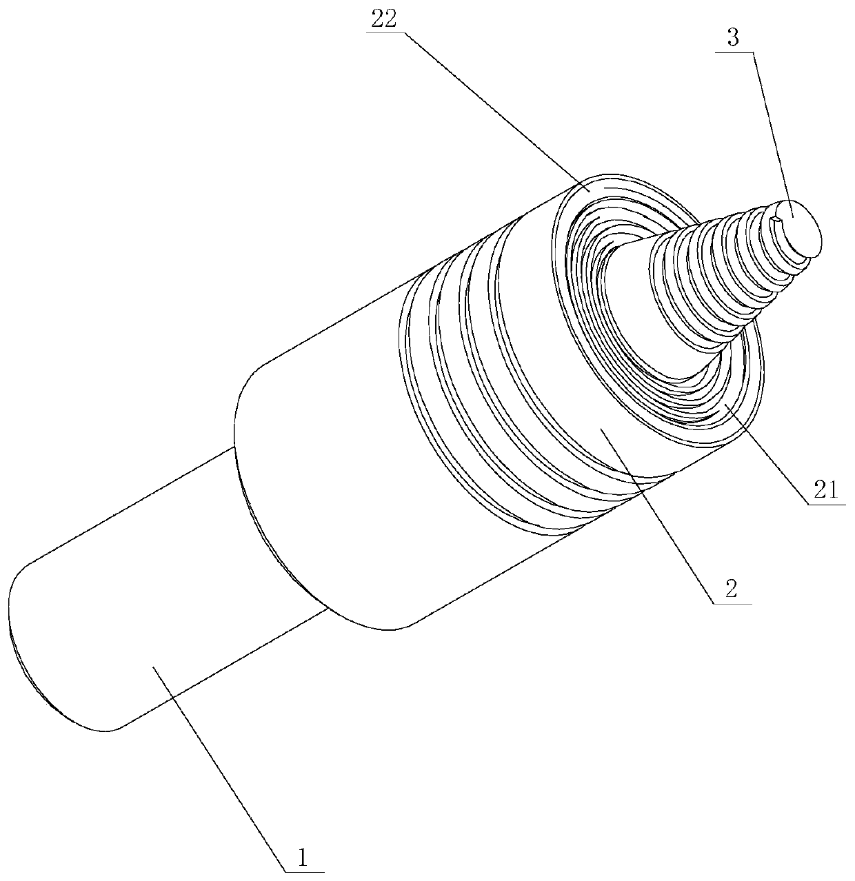 Small-diameter shaft shoulder stirring head