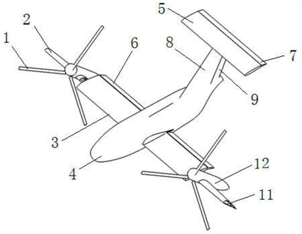 Medium-sized tilt rotor unmanned aerial vehicle