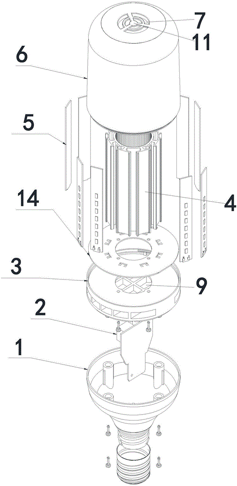 Convection type full luminescent lamp and realizing method thereof