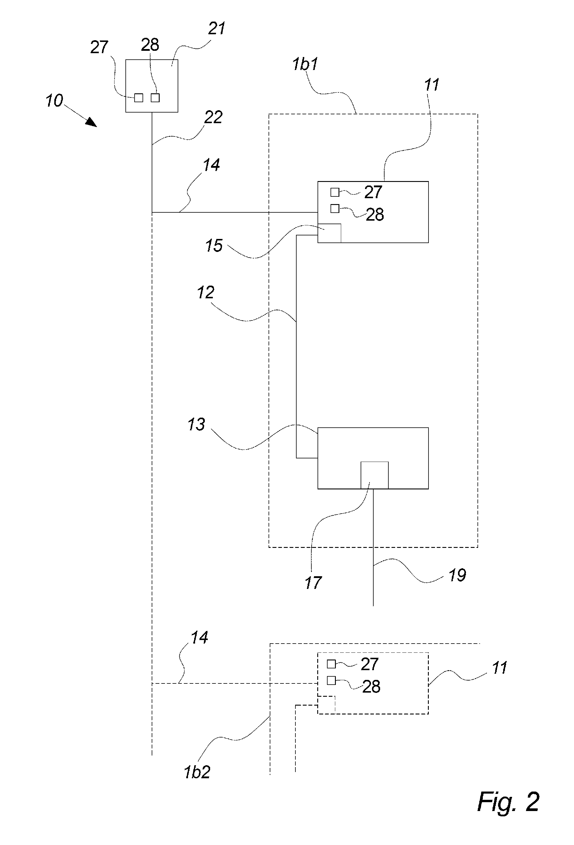 Control system for power stacks in a power converter, power converter with such control system and wind turbine with such power converter