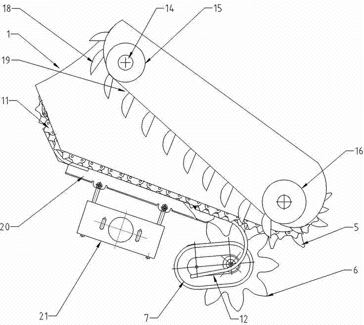 Crop clamping height adjusting device of header of semi-feeding type harvester