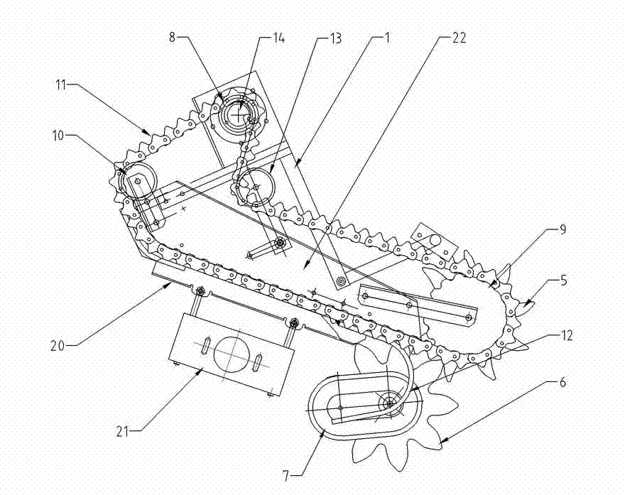 Crop clamping height adjusting device of header of semi-feeding type harvester