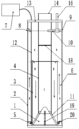 Omnibearing vertical-flow sewage treatment device and method