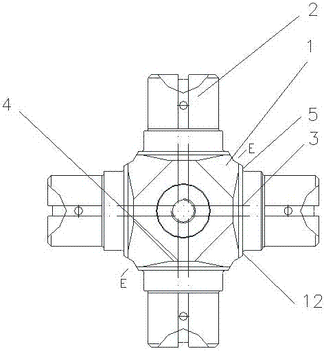 Universal-joint crossing shaft