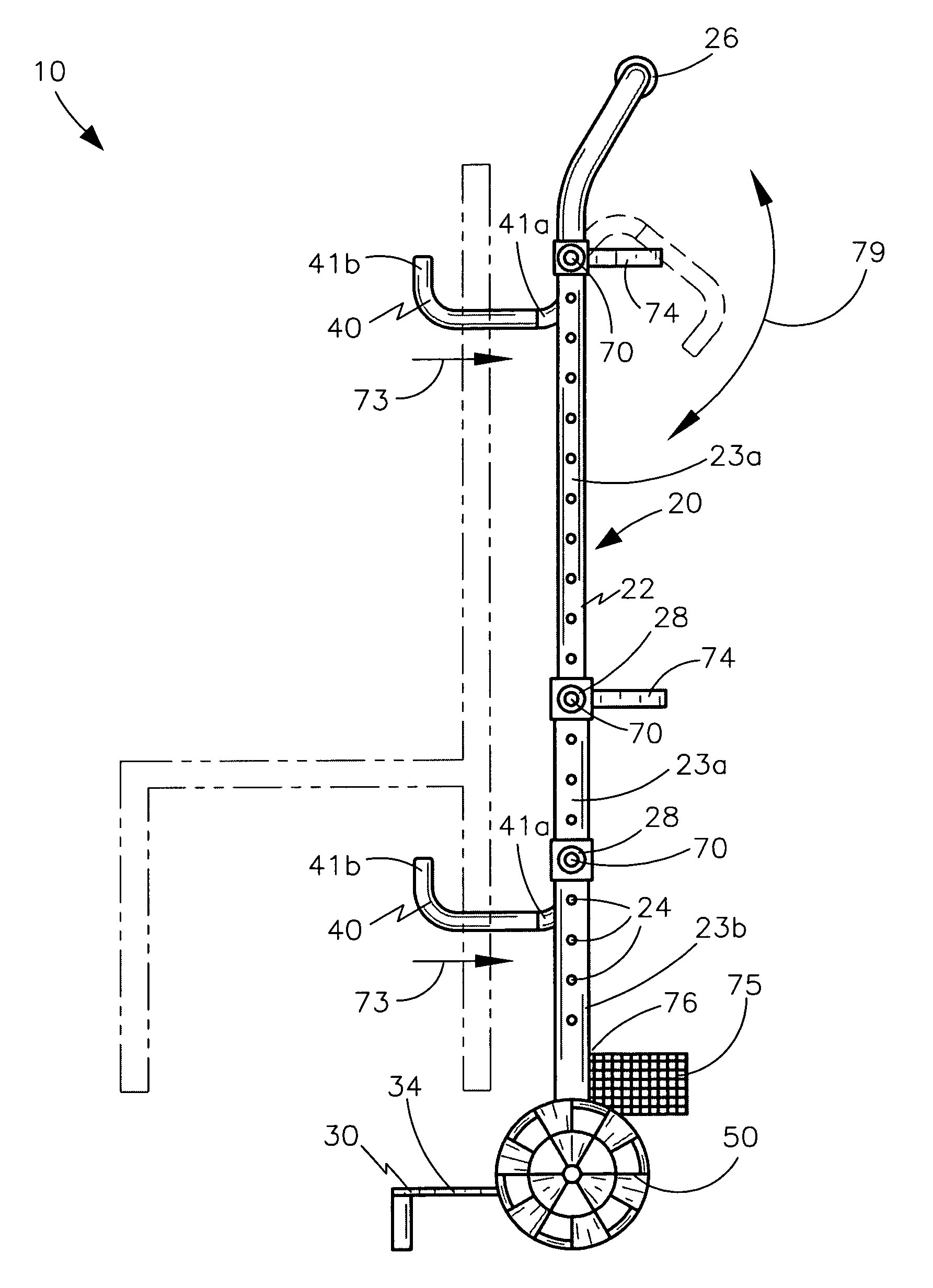 Cart for transporting beach accessories and associated method