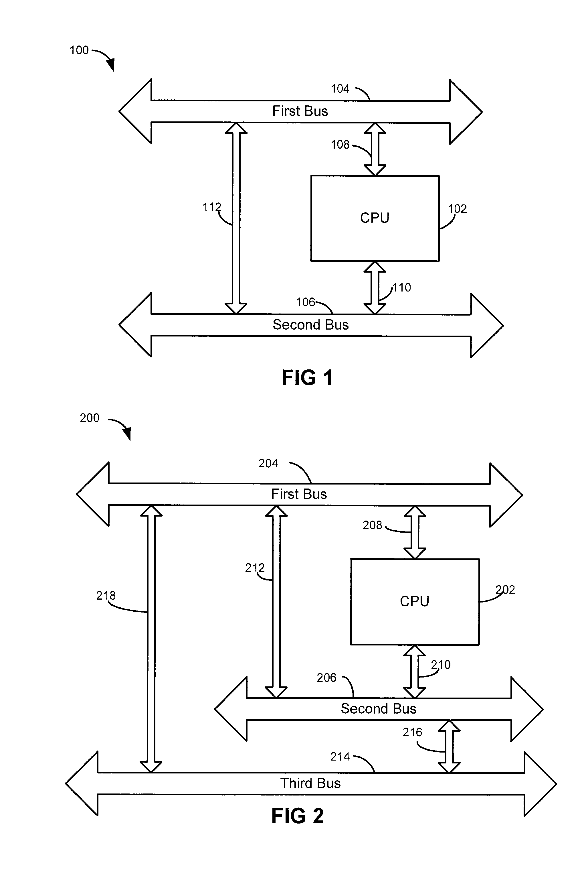 Multi-port processor architecture with bidirectional interfaces between busses
