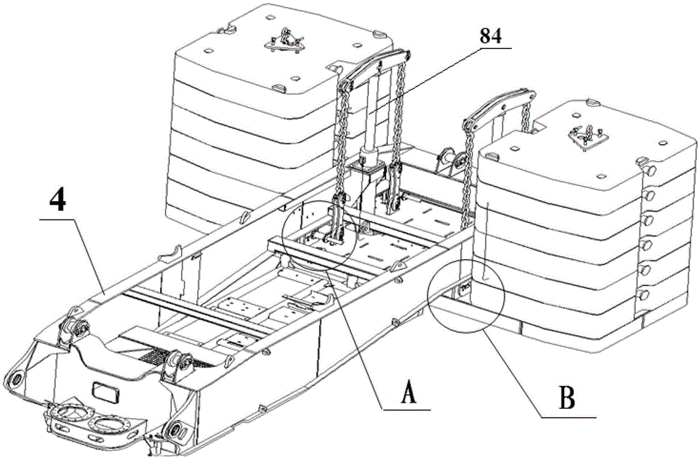 Counterweight connection structure for rotary table