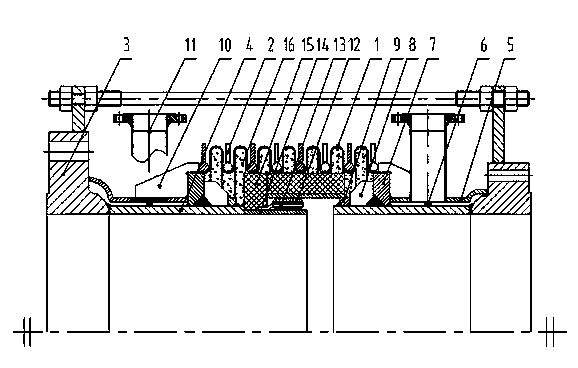 Outer water-cooling and inner thermal-insulating high-pressure and high-temperature expansion joint