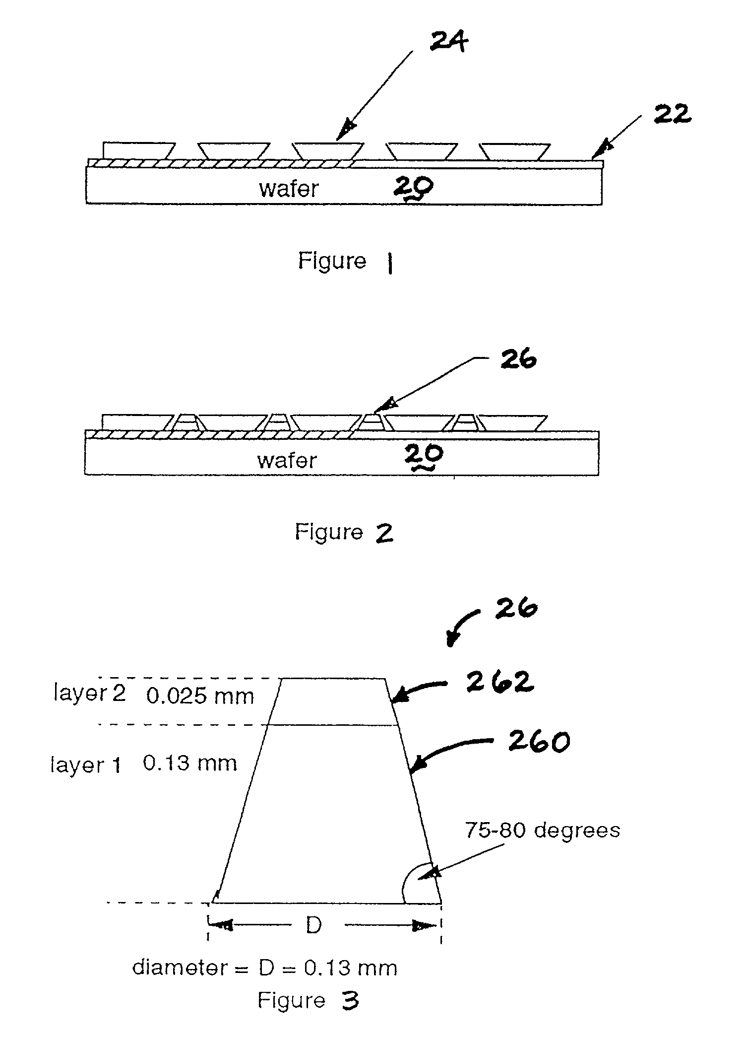 Process for forming cone shaped solder for chip interconnection