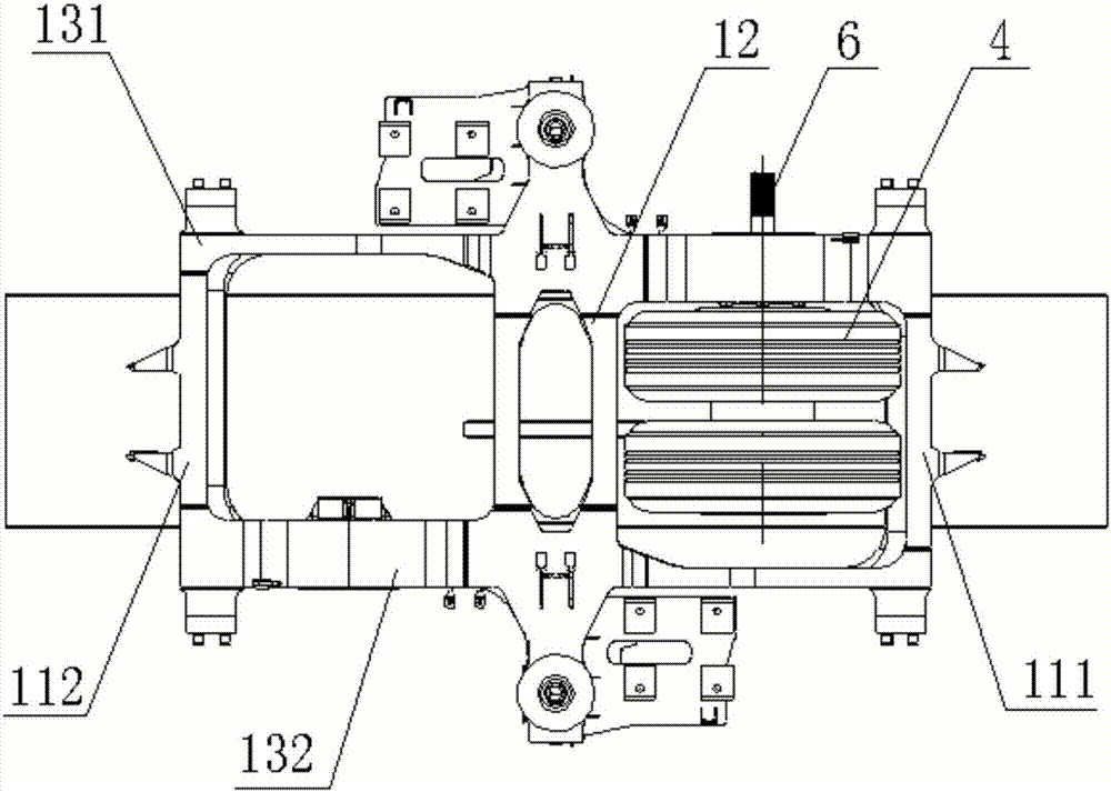 Single-track bogie and track vehicle with single-track bogie