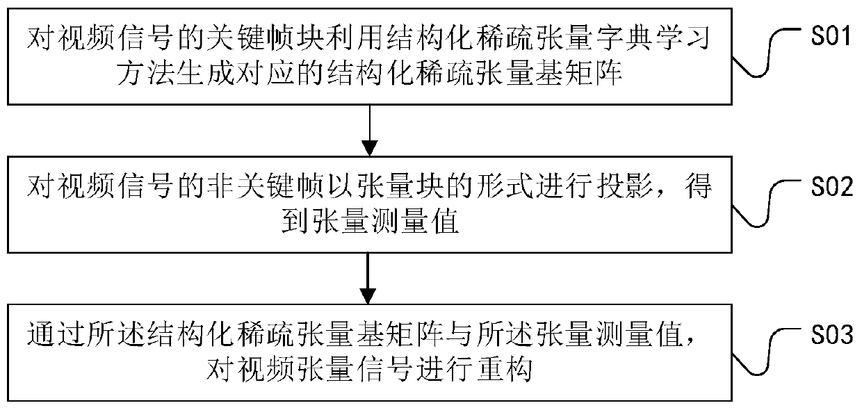 Compressed video tensor signal collection and reconstruction system and method