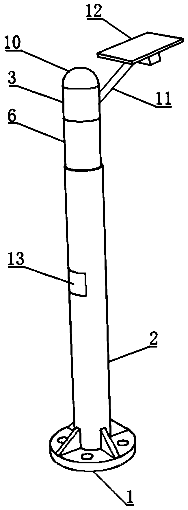 Air quality inspection sidewalk upright column and supporting system thereof