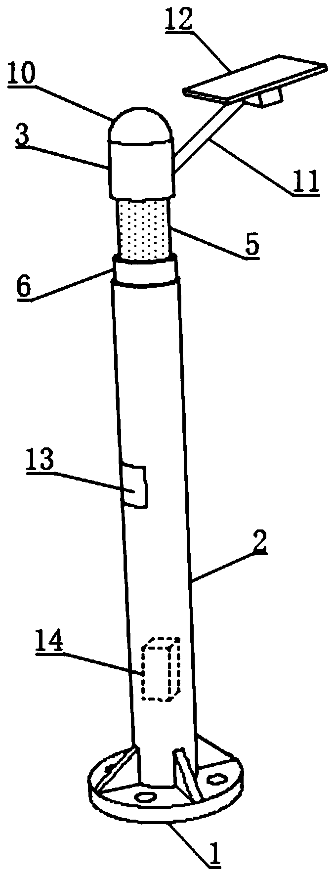 Air quality inspection sidewalk upright column and supporting system thereof