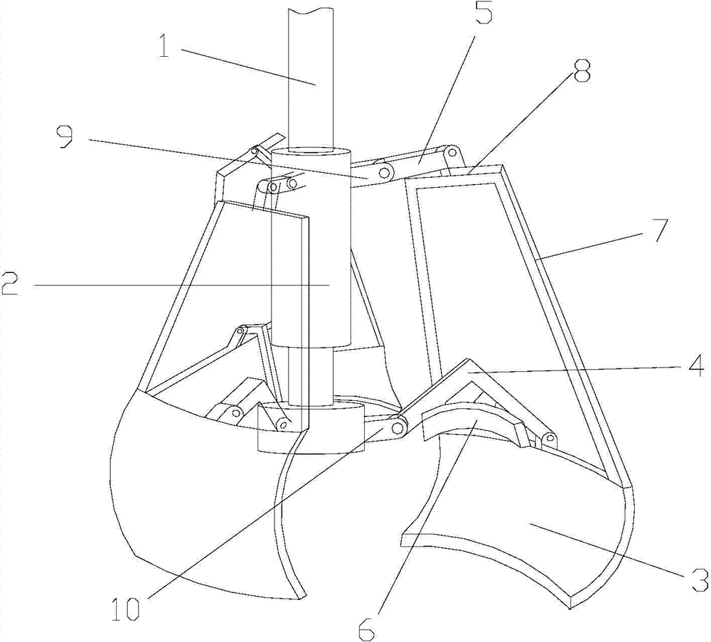 Three-jaw snapping supporting single crystal furnace crucible taking-out apparatus