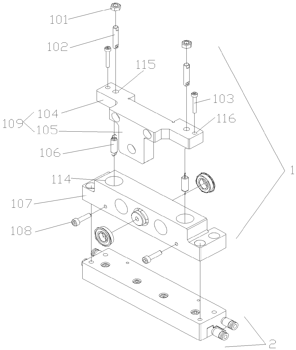 Adjusting mechanism of scraper for lcd production