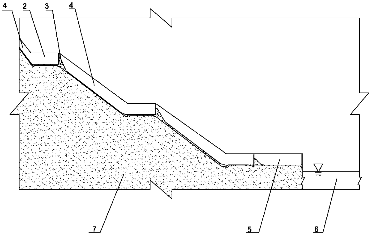 Suspended underflow type gradient stilling basin energy dissipation system