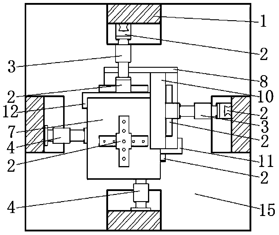 A sliding variable size rigid triaxial instrument