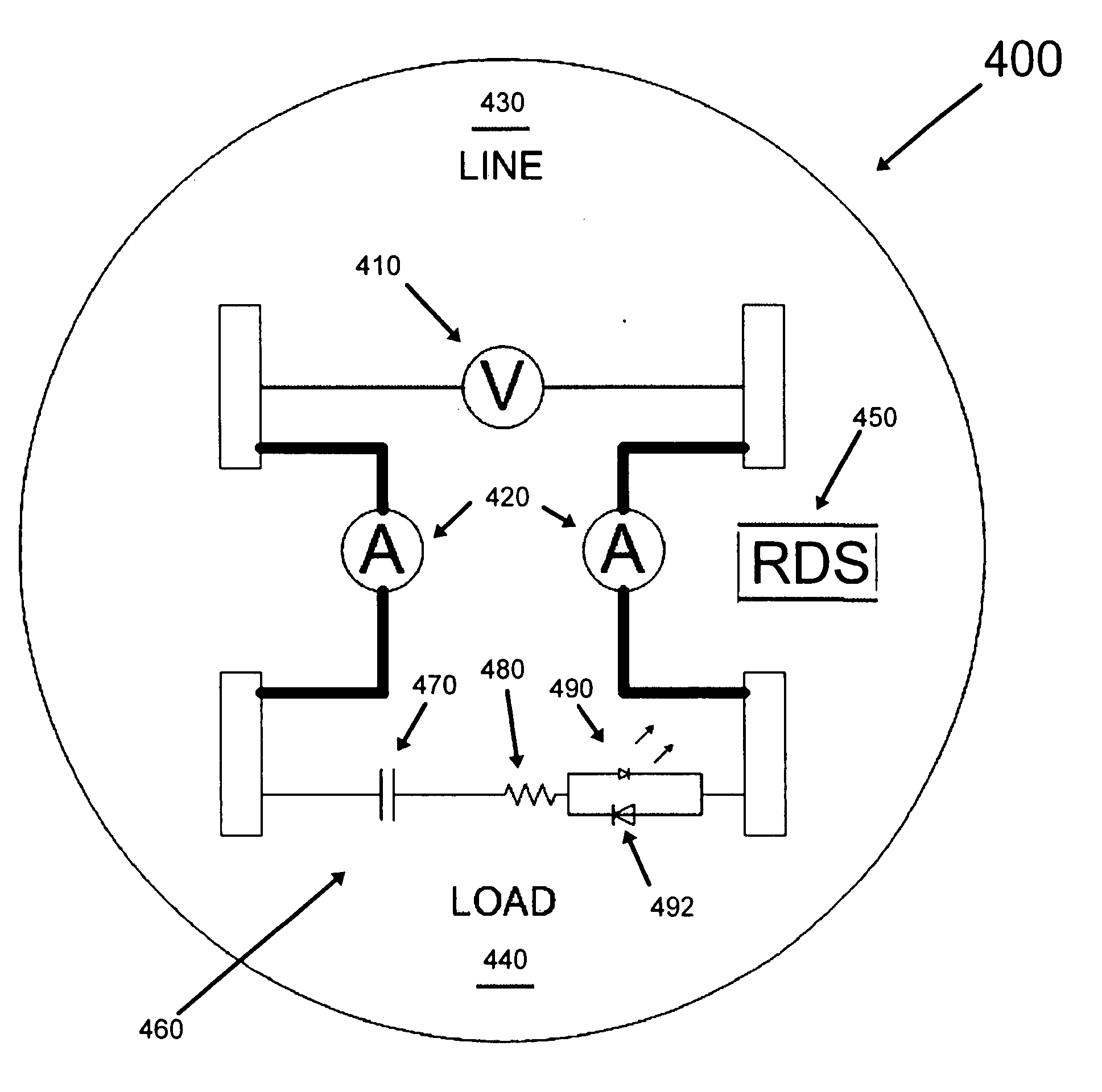 Load side voltage sensing for AMI metrology