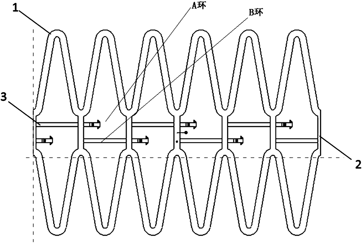 Uniformly-expandable high-support-stiffness degradable stent structure
