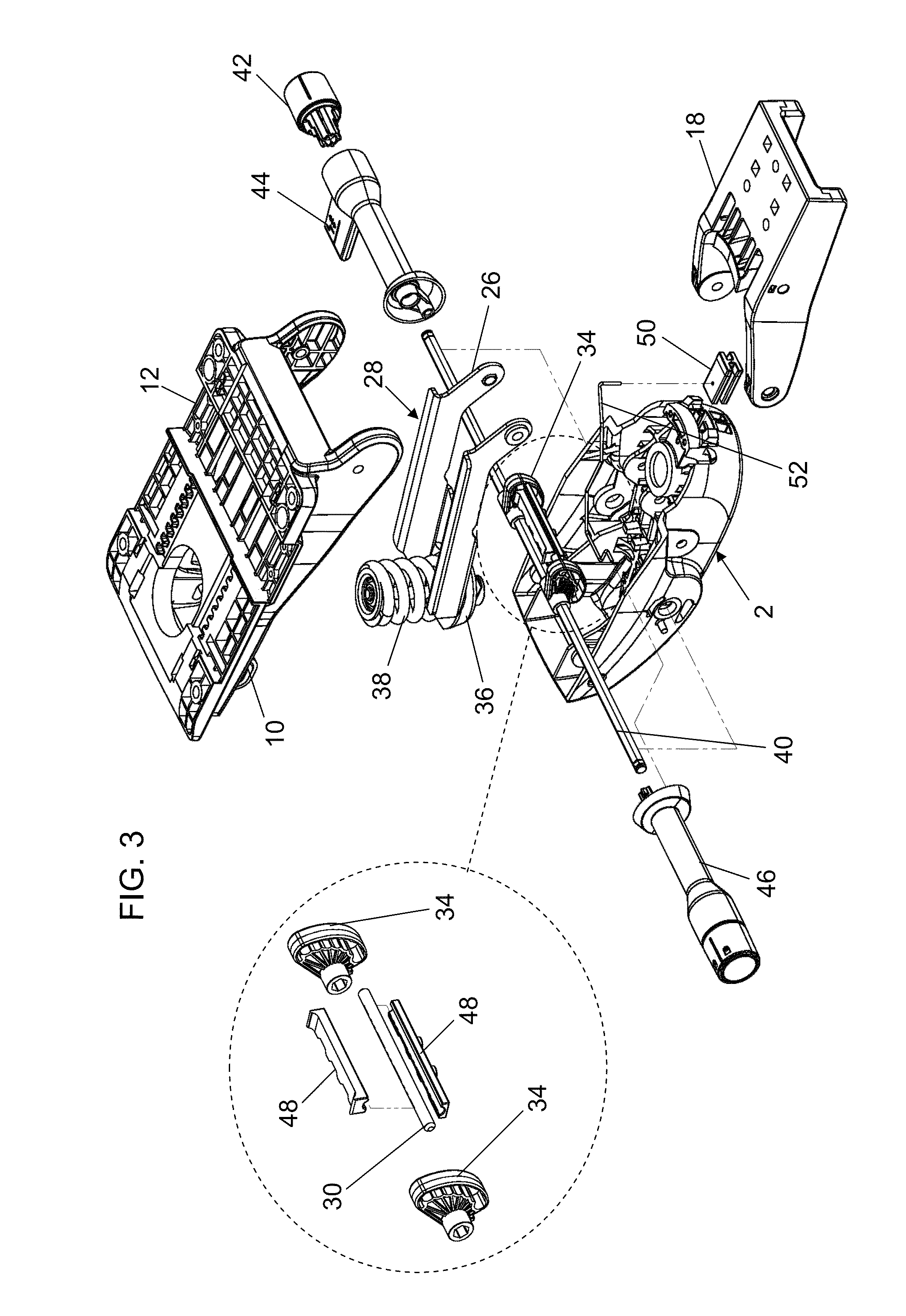 Office chair mechanism provided with a device for adjusting the swivel force