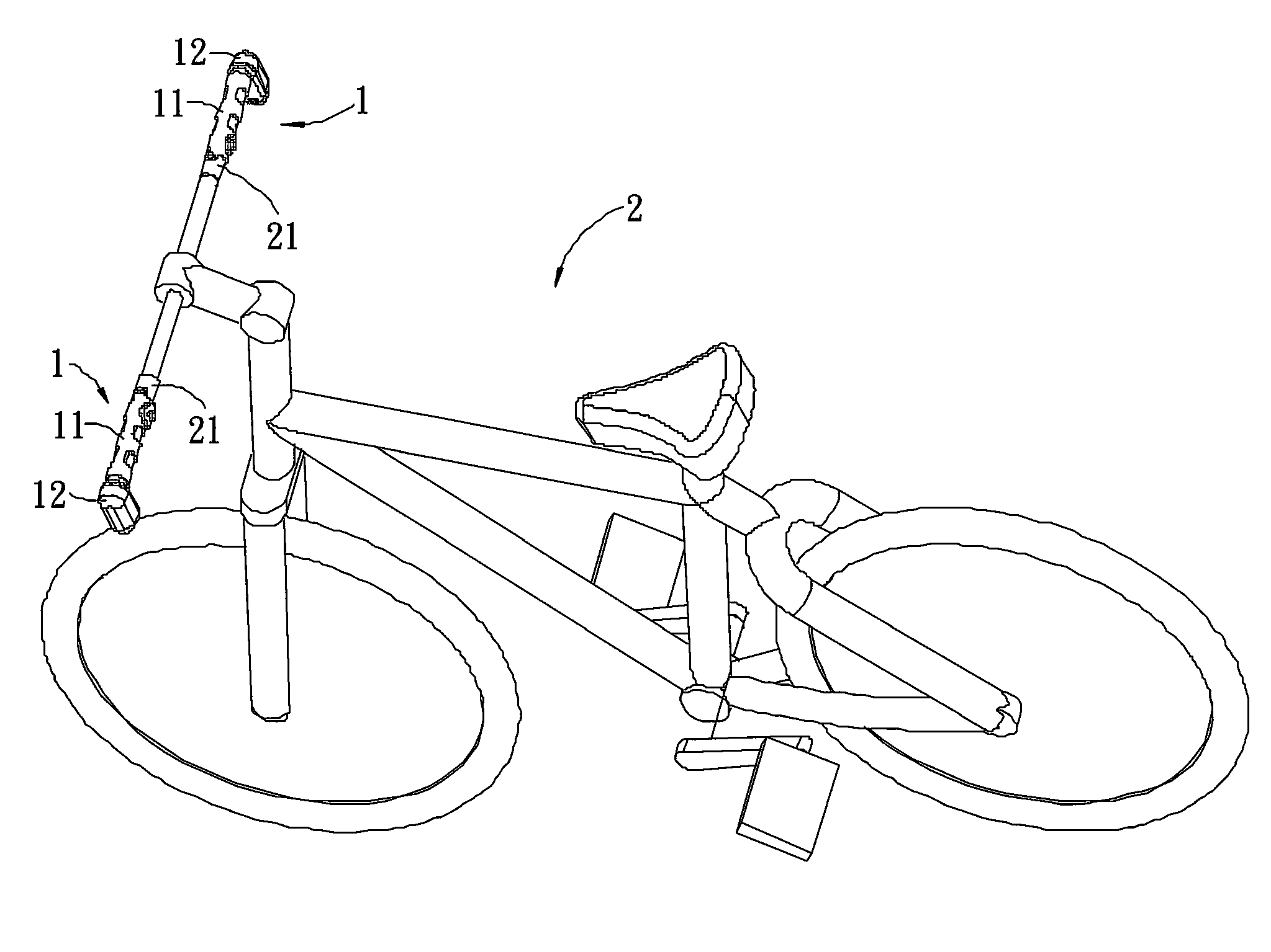 Bike handlebar grip structure hanging caution/direction light device