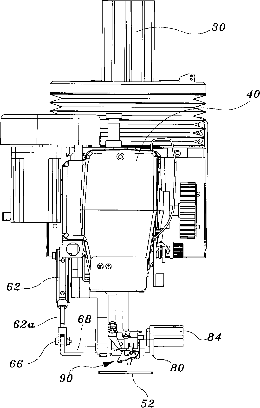 Sewing machine upper thread breaking and clamping device