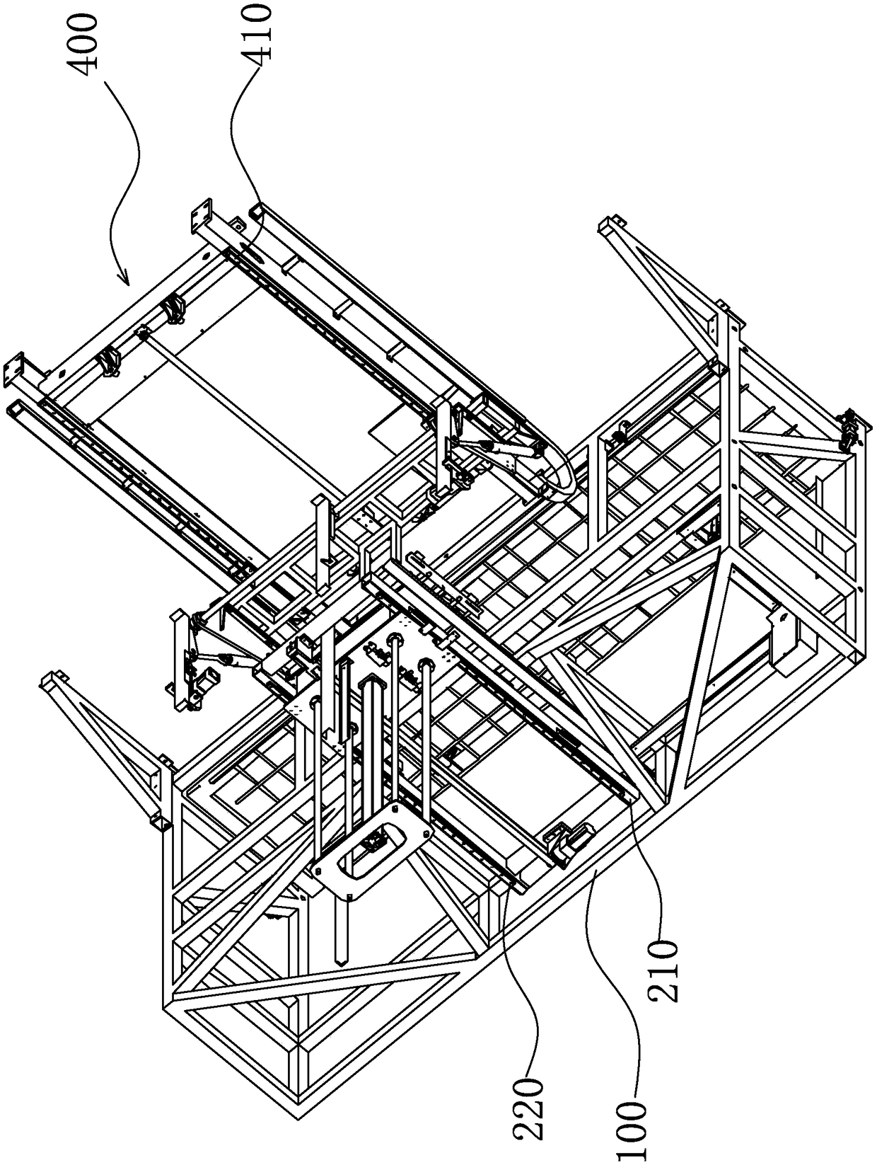 Mesh piece lifting, steering and feeding execution mechanism