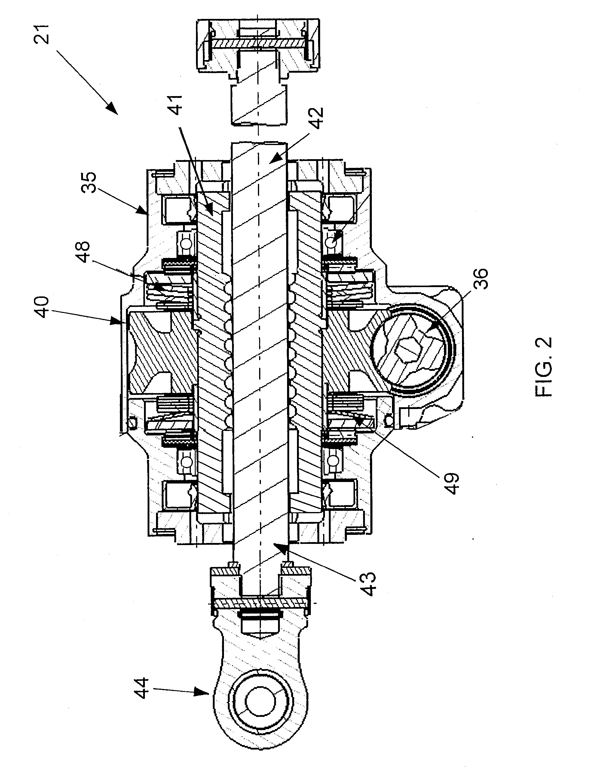 Aircraft flight control actuation system with direct acting, force limiting, actuator