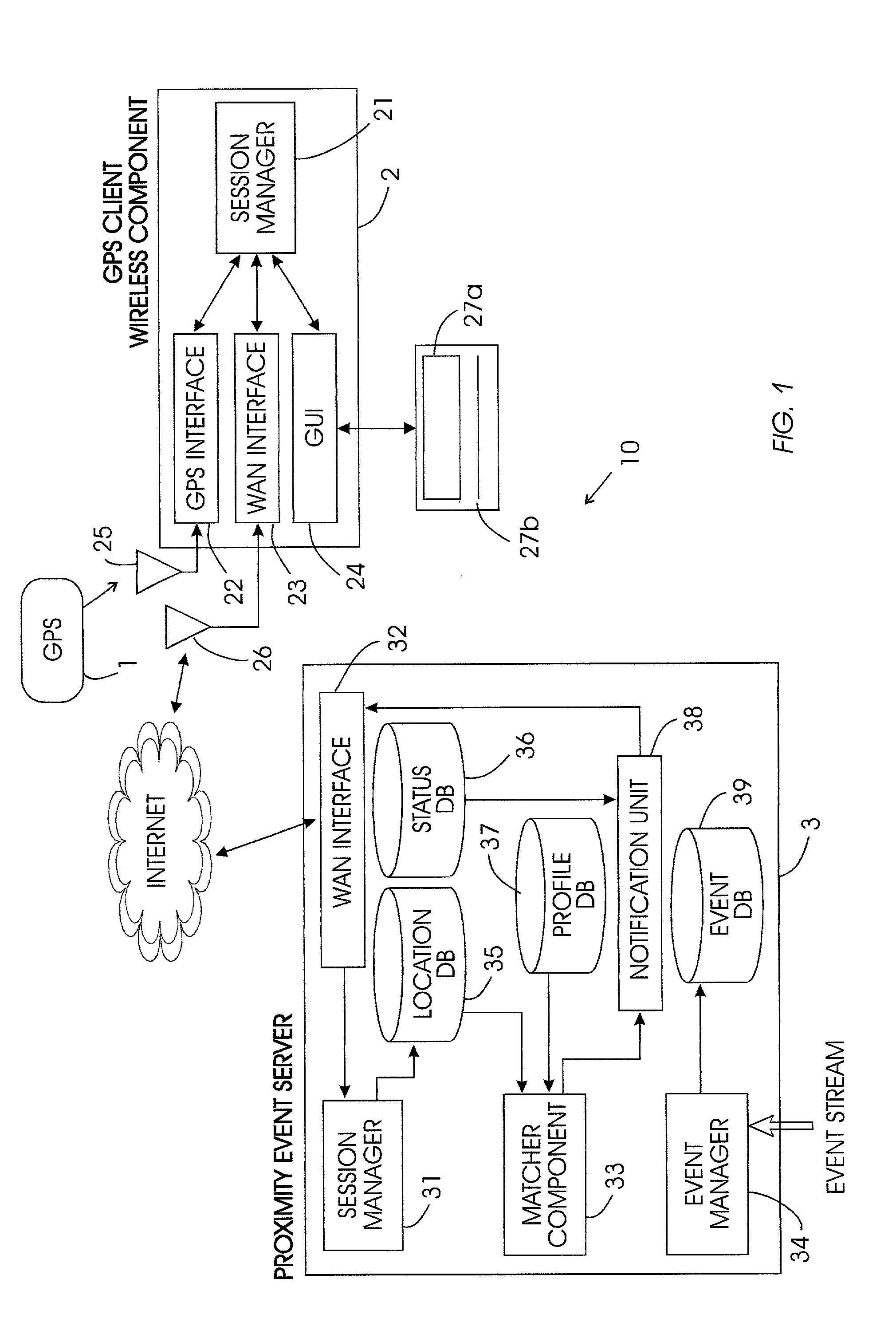 Wireless communication system and method to provide geo-spatial related event data