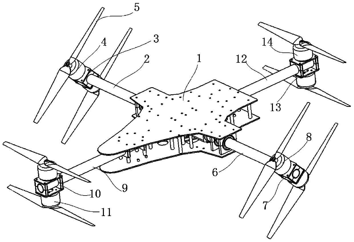 Cross-type coaxial tilting rotor amphibious drone
