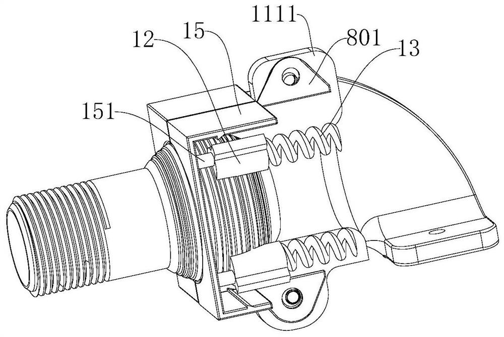 A component for automatic locking of a rotating shaft