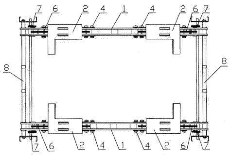 Beam type two-way pushing frame-assembling machine