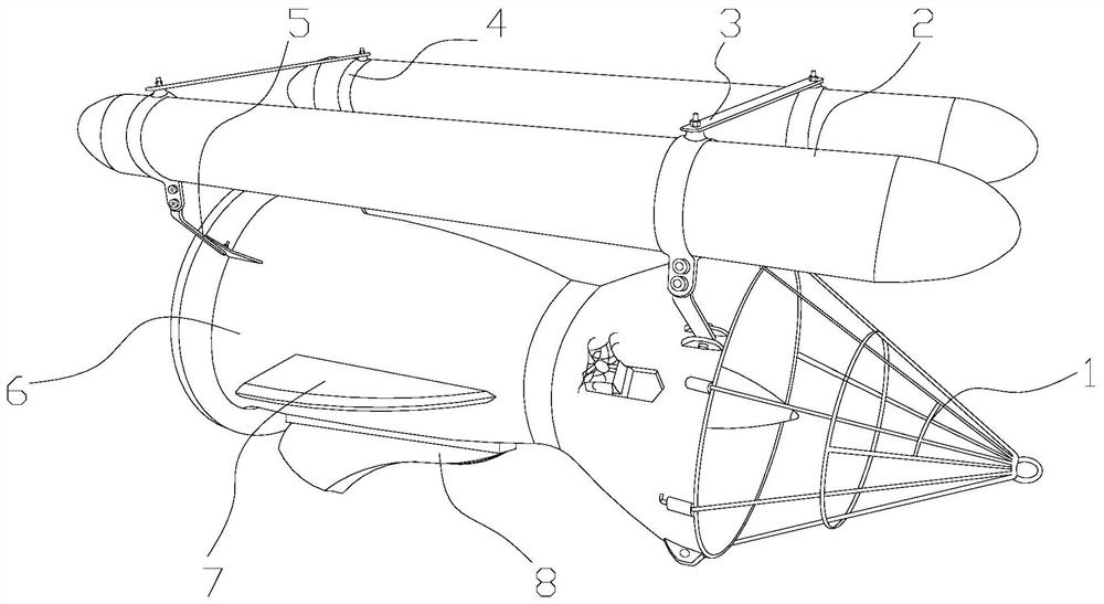 A stable anti-drifting sundries floating tube hydroelectric power generation device