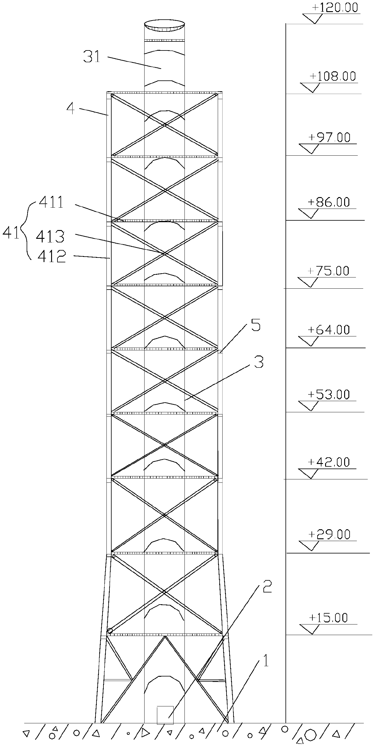 Method for remoVing steel chimney